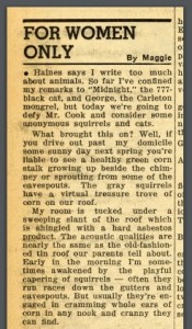 "For Women Only" article in Northfield News, Feb. 6, 1947. Northfield News collection.