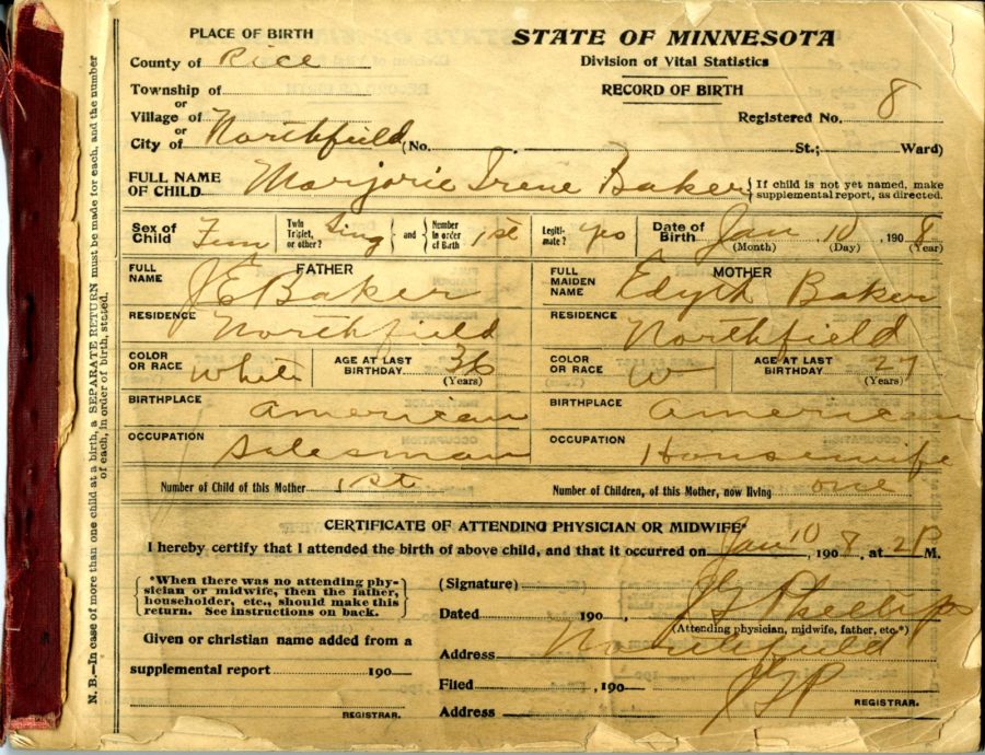 More City of Northfield birth records NorthfieldRice County Digital