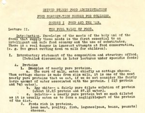 Excerpt from Lecture II of the Food and the War course outline