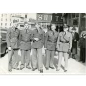 World War II soldiers standing on Bridge Square