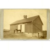 Farmer and His Horse outside of a Barn, c. 1885