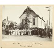 Congregation and St. Olaf Band at St. John's Lutheran Church, 1899