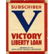 V for Victory window sticker, 1918-1919
